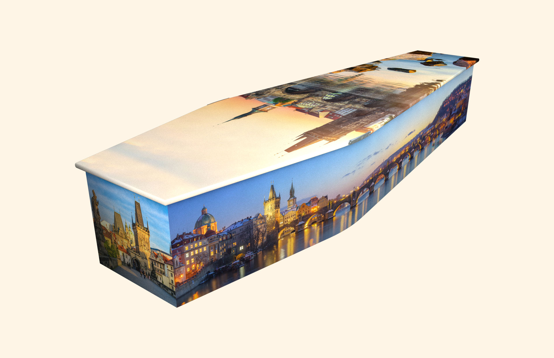 Charles Bridge design on a traditional coffin